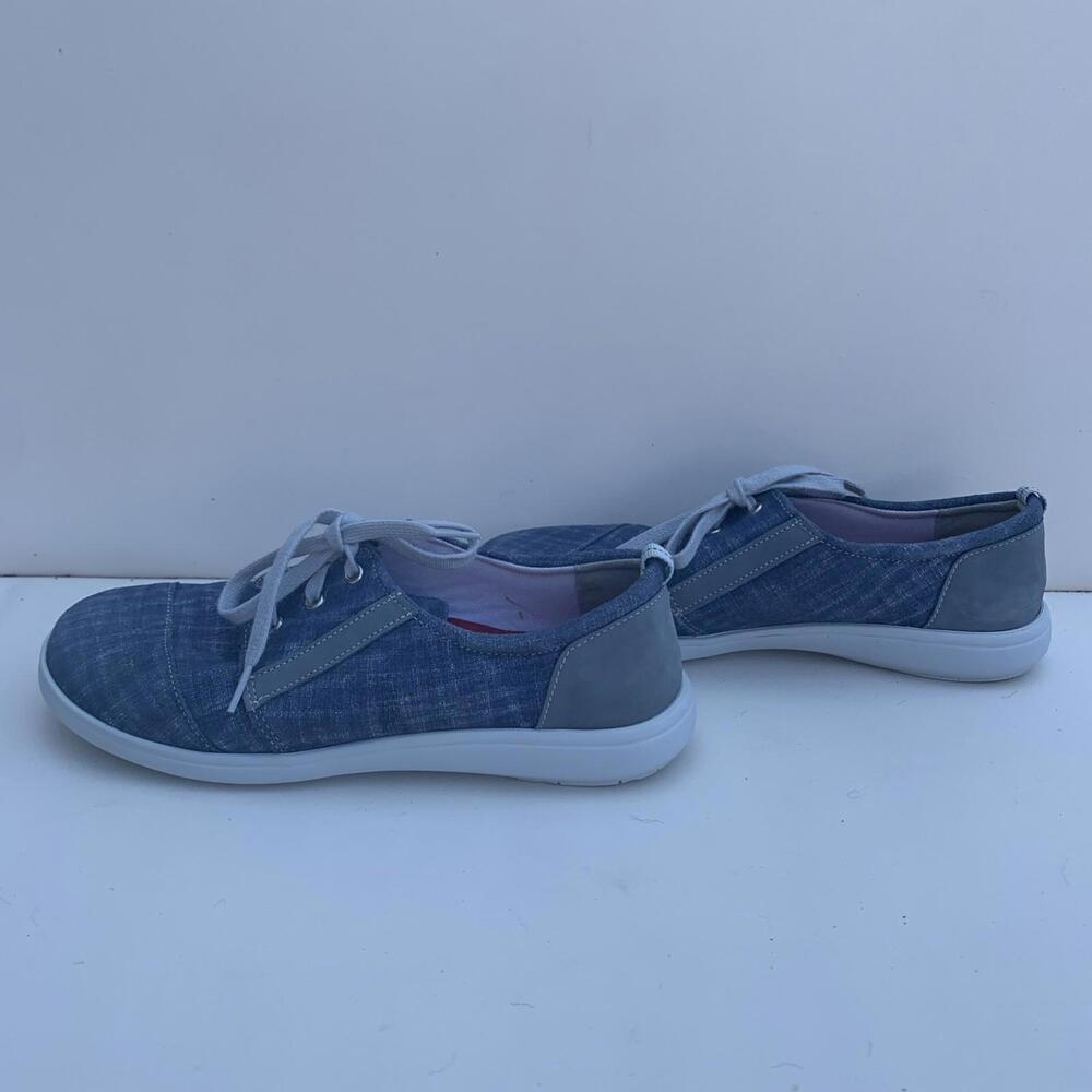 SAS Shoes Womens 8.5  N Marnie Casual Low Sneakers Blue Suede Leather Lace Up - Picture 2 of 9